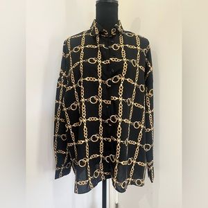 NWOT Chain Print Oversized Blouse
